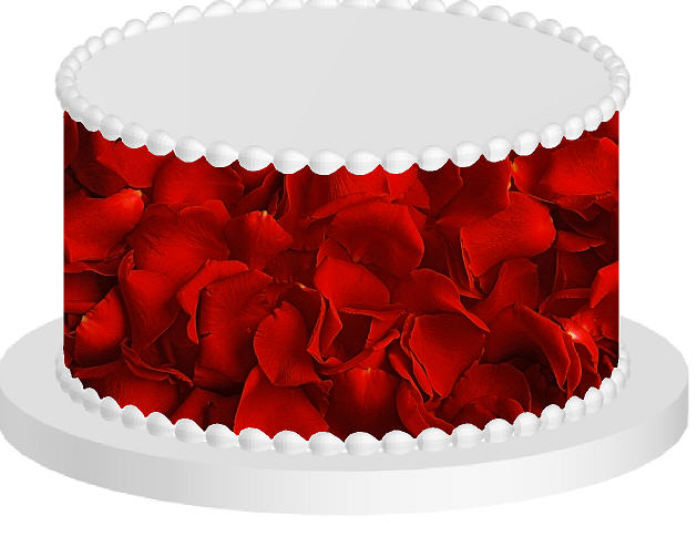 Red Rose Petals Edible Printed Cake Decoration Frosting Sheets