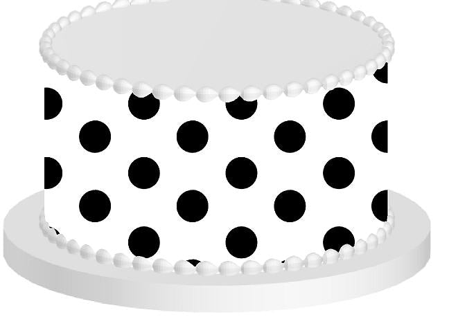 White and Black Polka Dot Edible Printed Cake Decoration Frosting Sheets