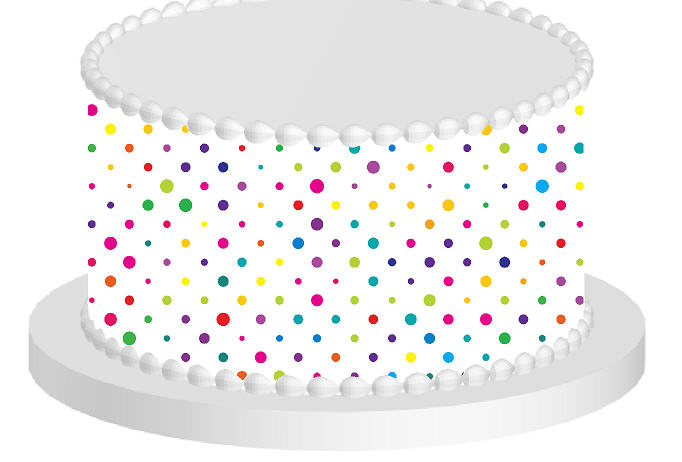 Small Dots Rainbow Confetti Edible Printed Cake Decoration Frosting Sheets