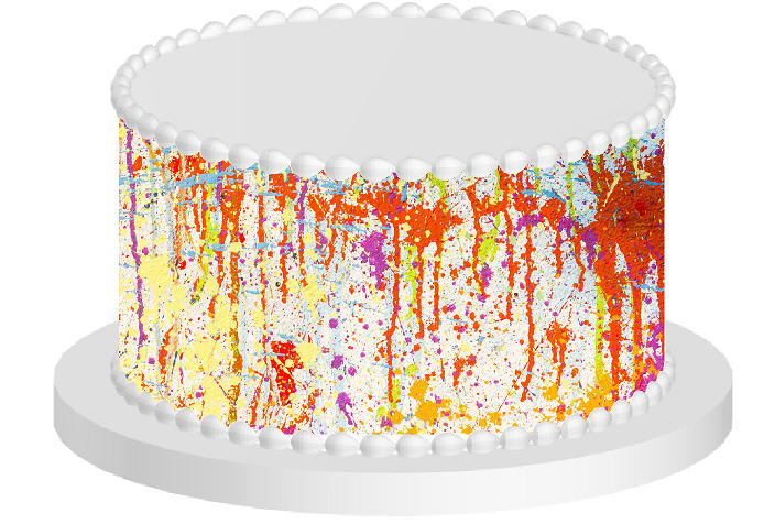 Paint Splash Edible Printed Cake Decoration Frosting Sheets