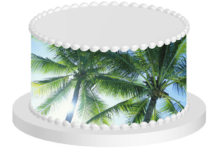 Tall Palm Trees Edible Printed Cake Decoration Frosting Sheets