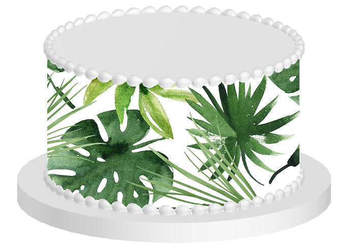 Palm Leaves Edible Printed Cake Decoration Frosting Sheets