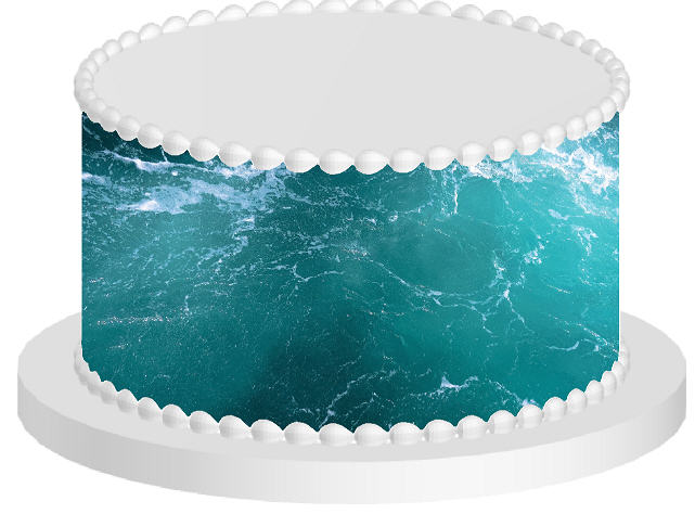 Ocean Water Edible Printed Cake Decoration Frosting Sheets