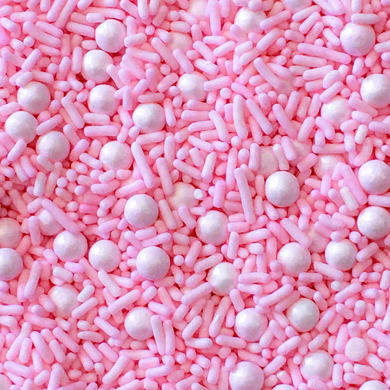 Light Pink Edible Jimmies Pearls Confetti Sprinkles Cake Cookie Cupcake Icecream Donut Quins 6oz