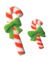 Candy Cane Edible Dessert Toppers Cake Cupcake Sugar Icing Decorations -12ct