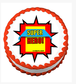 Boys Super Hero Red  Theme Edible Cake Decoration Topper