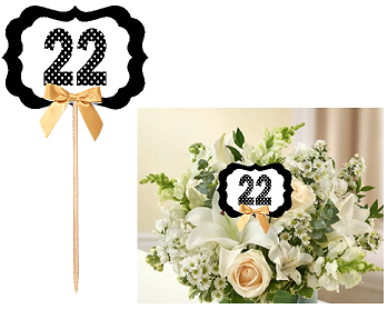 22nd Birthday  - Anniversary Table Decoration Party Centerpiece Pick - Set of 6