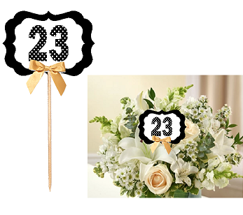 23rd Birthday  - Anniversary Table Decoration Party Centerpiece Pick - Set of 6