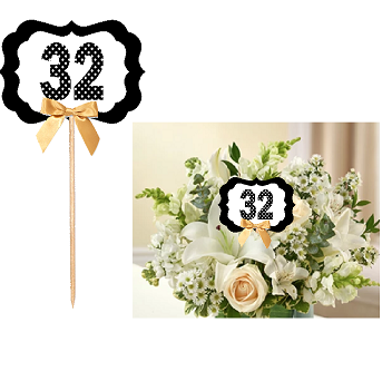 32nd Birthday  - Anniversary Table Decoration Party Centerpiece Pick - Set of 6