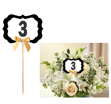 3rd Birthday  - Anniversary Table Decoration Party Centerpiece Pick - Set of 6