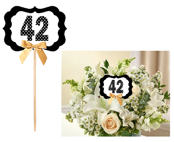 42nd Birthday  - Anniversary Table Decoration Party Centerpiece Pick - Set of 6
