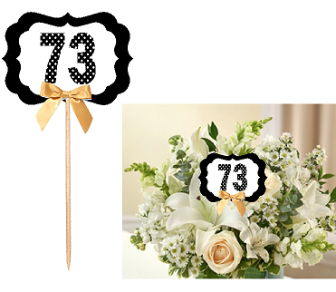 73rd Birthday  - Anniversary Table Decoration Party Centerpiece Pick - Set of 6