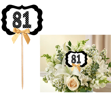 81st Birthday  - Anniversary Table Decoration Party Centerpiece Pick - Set of 6