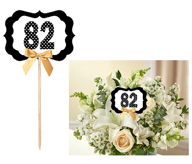 82nd Birthday  - Anniversary Table Decoration Party Centerpiece Pick - Set of 6