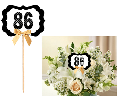 86th Birthday  - Anniversary Table Decoration Party Centerpiece Pick - Set of 6