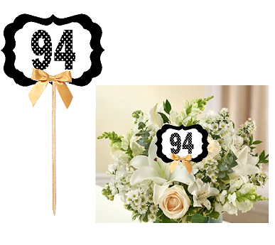 94th Birthday  - Anniversary Table Decoration Party Centerpiece Pick - Set of 6