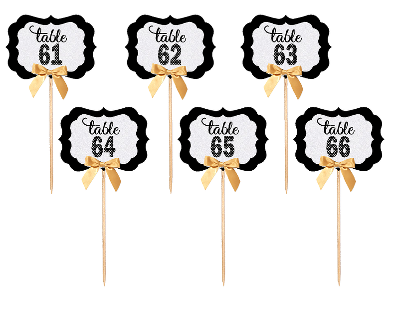 Table Numbers 61-66 Table Decoration Party Centerpiece Picks