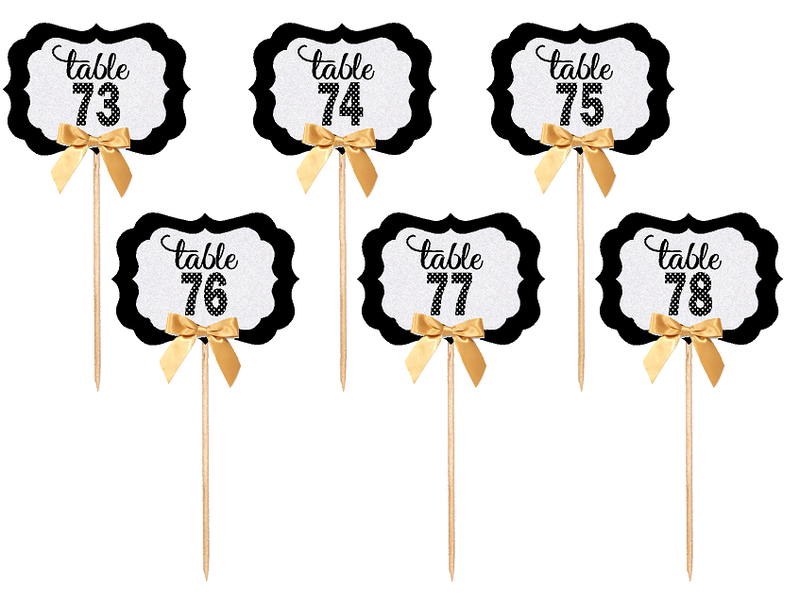 Table Numbers 73-78 Table Decoration Party Centerpiece Picks