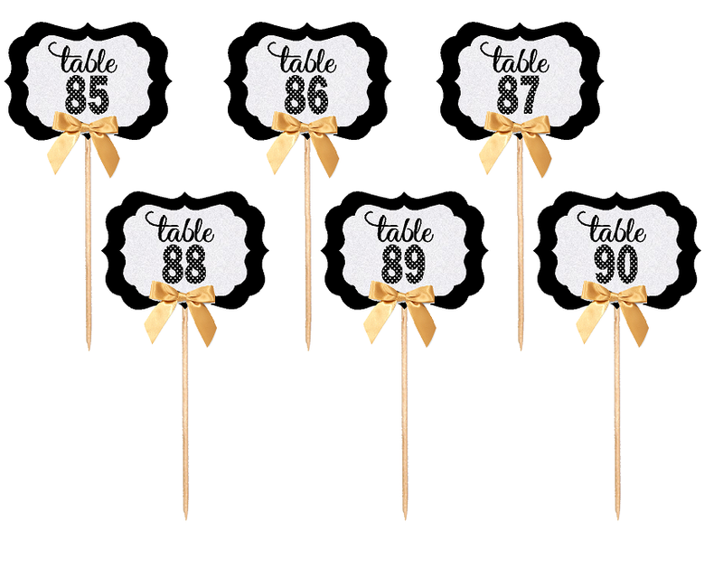 Table Numbers 85-90 Table Decoration Party Centerpiece Picks