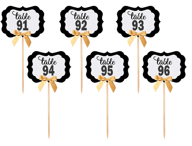 Table Numbers 91-96 Table Decoration Party Centerpiece Picks