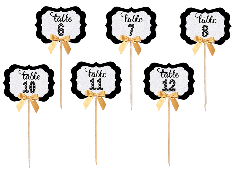Table Numbers 6-12 Table Decoration Party Centerpiece Picks