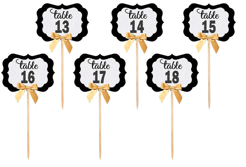 Table Numbers 13-18 Table Decoration Party Centerpiece Picks