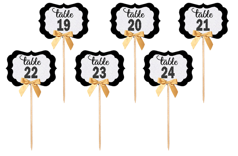 Table Numbers 19-24 Table Decoration Party Centerpiece Picks