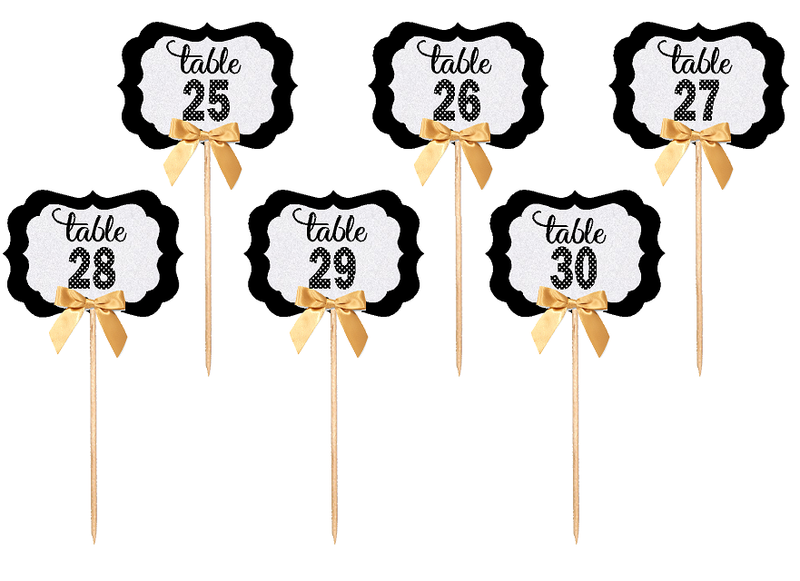 Table Numbers 25-30 Table Decoration Party Centerpiece Picks