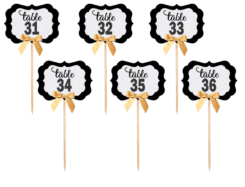 Table Numbers 31-36 Table Decoration Party Centerpiece Picks