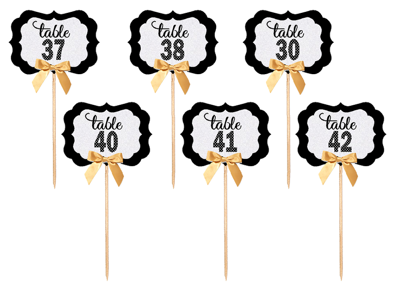 Table Numbers 37-42 Table Decoration Party Centerpiece Picks