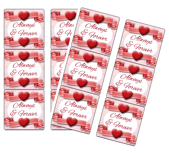 120ct Always and Forever Stickers -REd