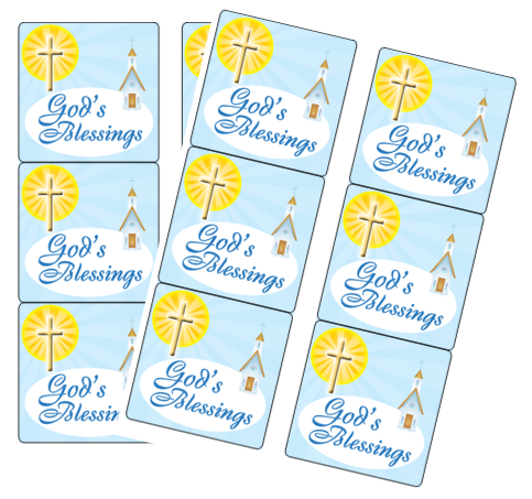 120ct Holy Communion Gods Blessings Stickers