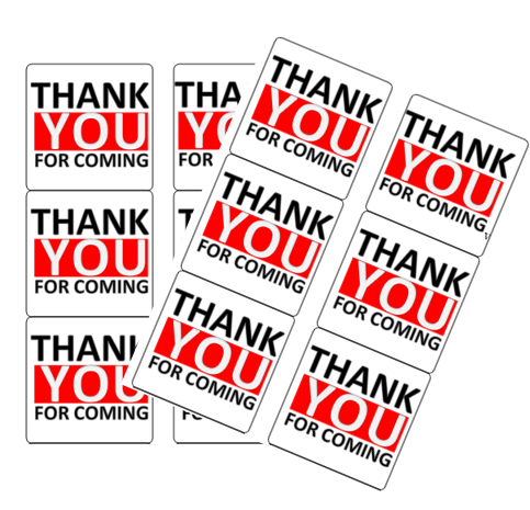 120ct Thank you for Coming Stickers - Red
