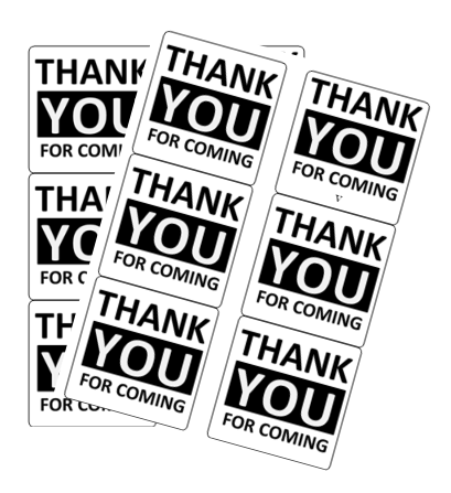 120ct Thank you for coming stickers - Black