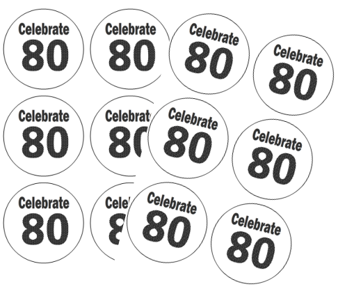 120ct Celebrate 80 (80th Birthday Stickers)