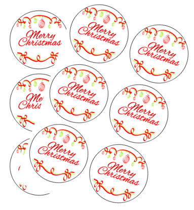 120ct Merry Christmas Ornaments Stickers