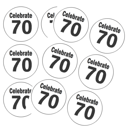 120ct Celebrate 70 (70th Birthday) Stickers