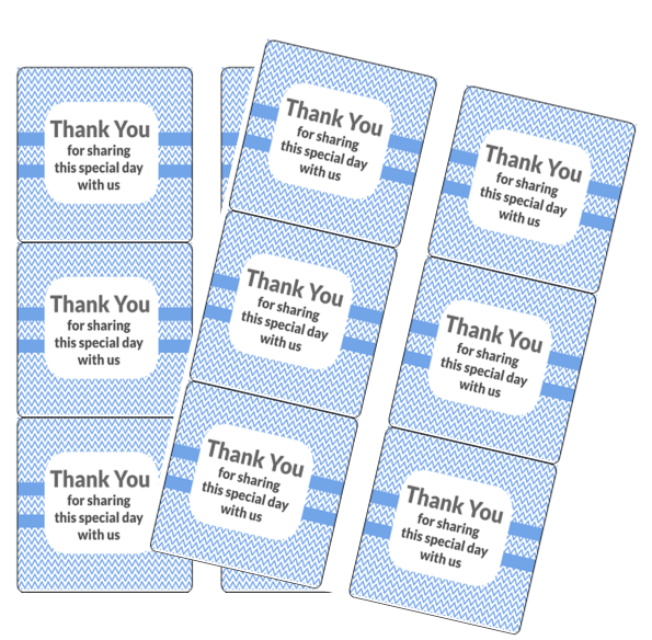 120ct Blue Thank You for Sharing this Special Day Stickers