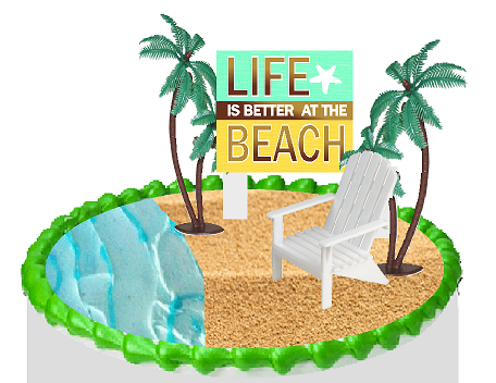 Life is Better on the Beach Chair and Palm Tree Cake Decoration Topper