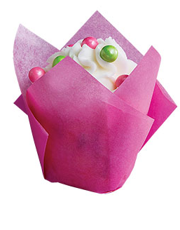 Hot Pink  Elegant Tulip Cupcake Liner Cups -12pack (small)