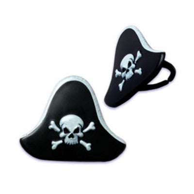 Pirate Hat Cupcake - Desert - Food Decoration Topper Rings 12ct