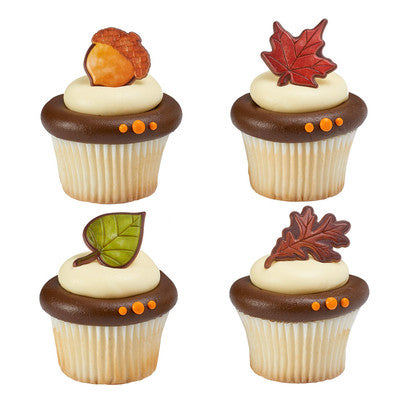 Thankful for Fall Cupcake - Desert - Food Decoration Topper Rings 12ct