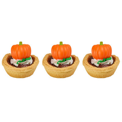 Traditional Pumpkin Cupcake - Desert - Food Decoration Topper Rings 12ct