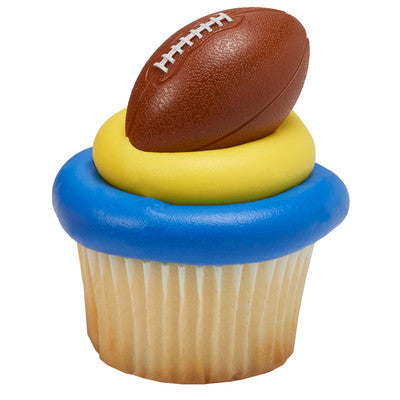 3D Football Cupcake - Desert - Food Decoration Topper Rings 12ct