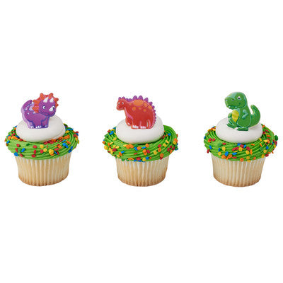 Dino Pals Cupcake - Desert - Food Decoration Topper Rings 12ct