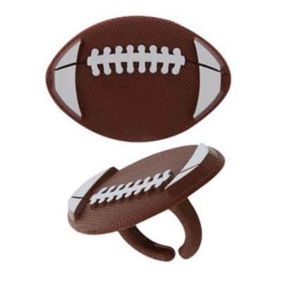 Football Cupcake - Desert - Food Decoration Topper Rings 12ct