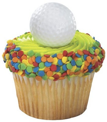 Golf Ball Cupcake - Desert - Food Decoration Topper Rings 12ct
