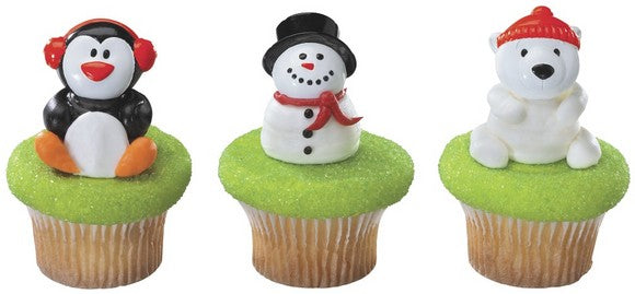 Holiday Friends Cupcake - Desert - Food Decoration Topper Rings 12ct