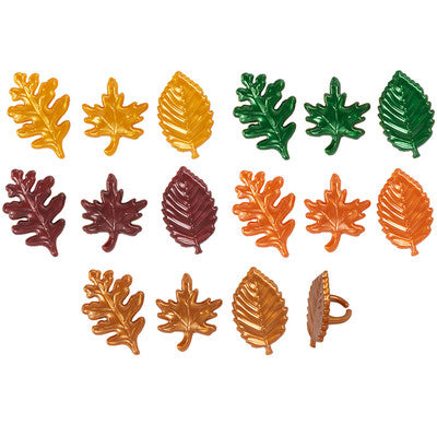 Leaf Assortment Cupcake - Desert - Food Decoration Topper Rings 12ct