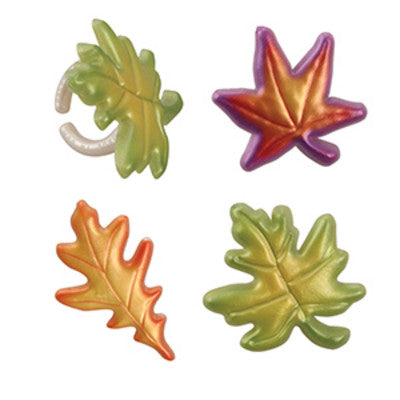 Multicolor Leaves Cupcake - Desert - Food Decoration Topper Rings 12ct